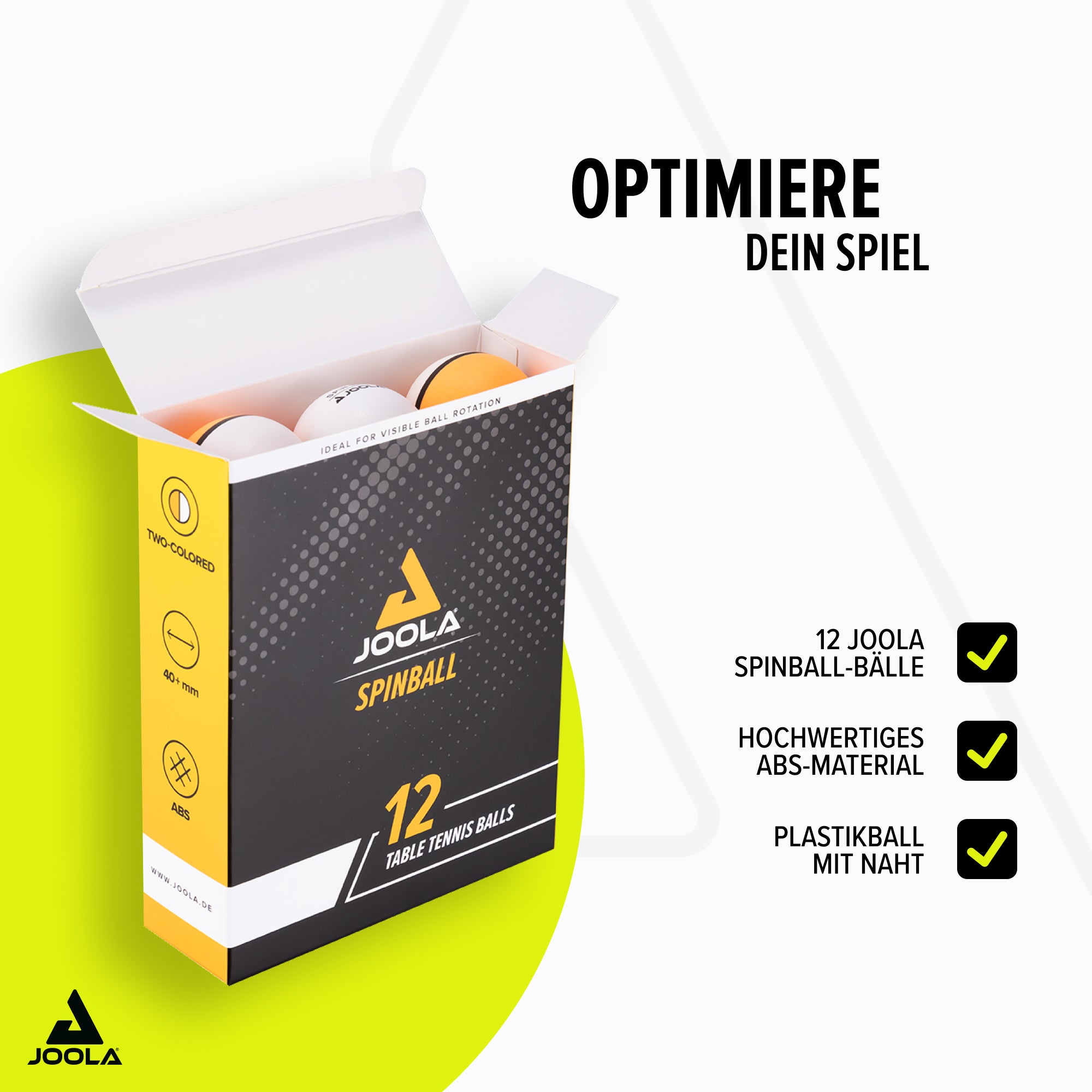 JOOLA Palline da tennis da tavolo Spinball confezione da 12