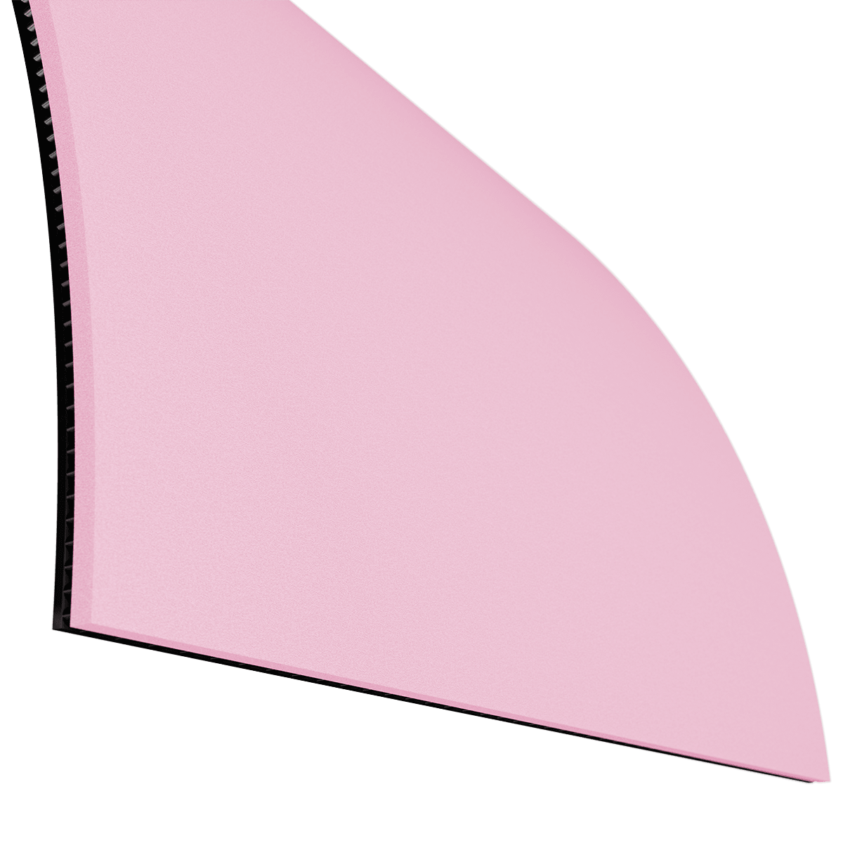 Pinke Anti-Rutsch-Matte mit schwarzer Unterseite, leicht hochgeklappt.