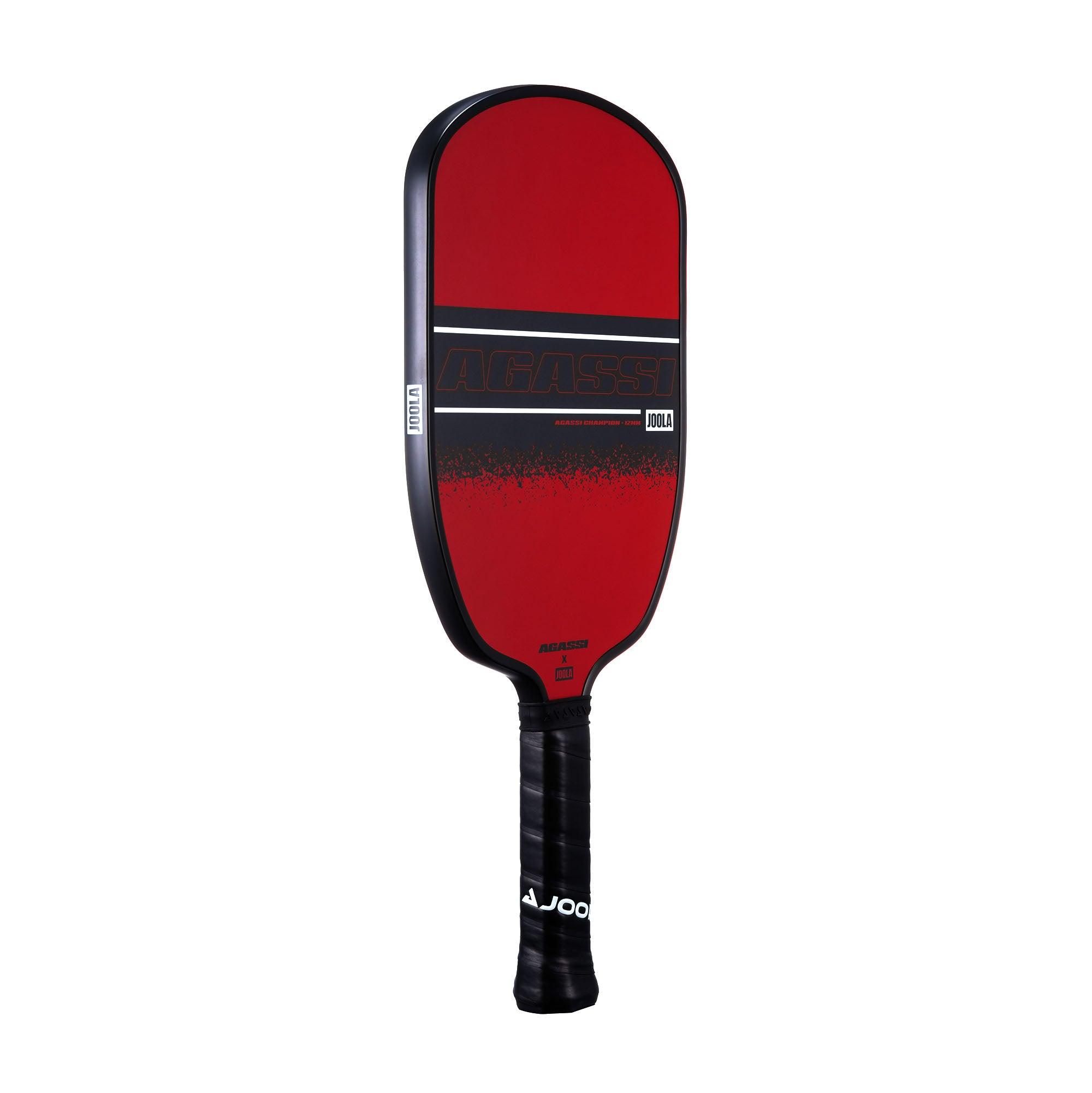Pickleball-Schläger JOOLA Agassi Champion in Rot und Schwarz.