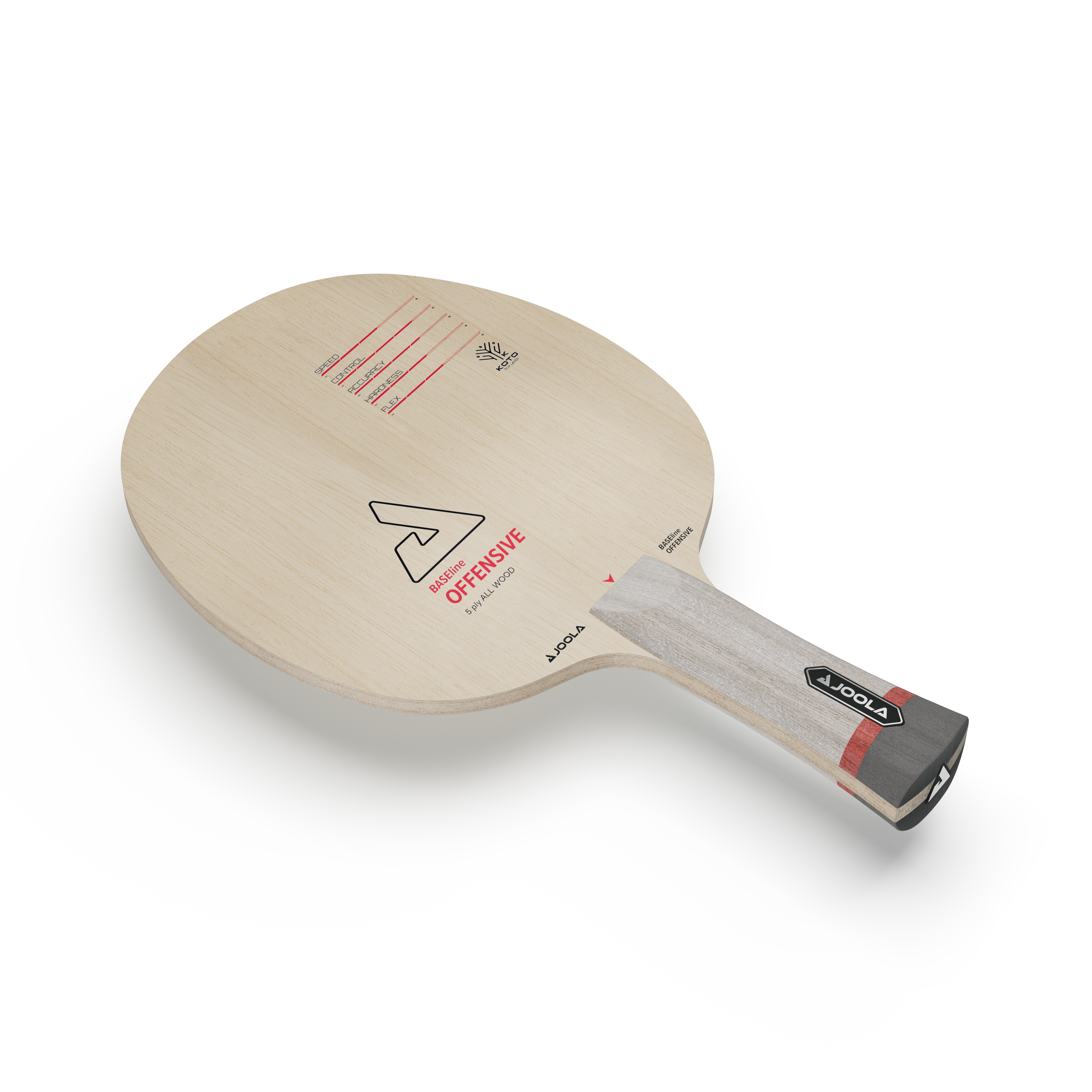 Tischtennis Holz BASEline OFFENSIVE in seitlicher Ansicht von oben
