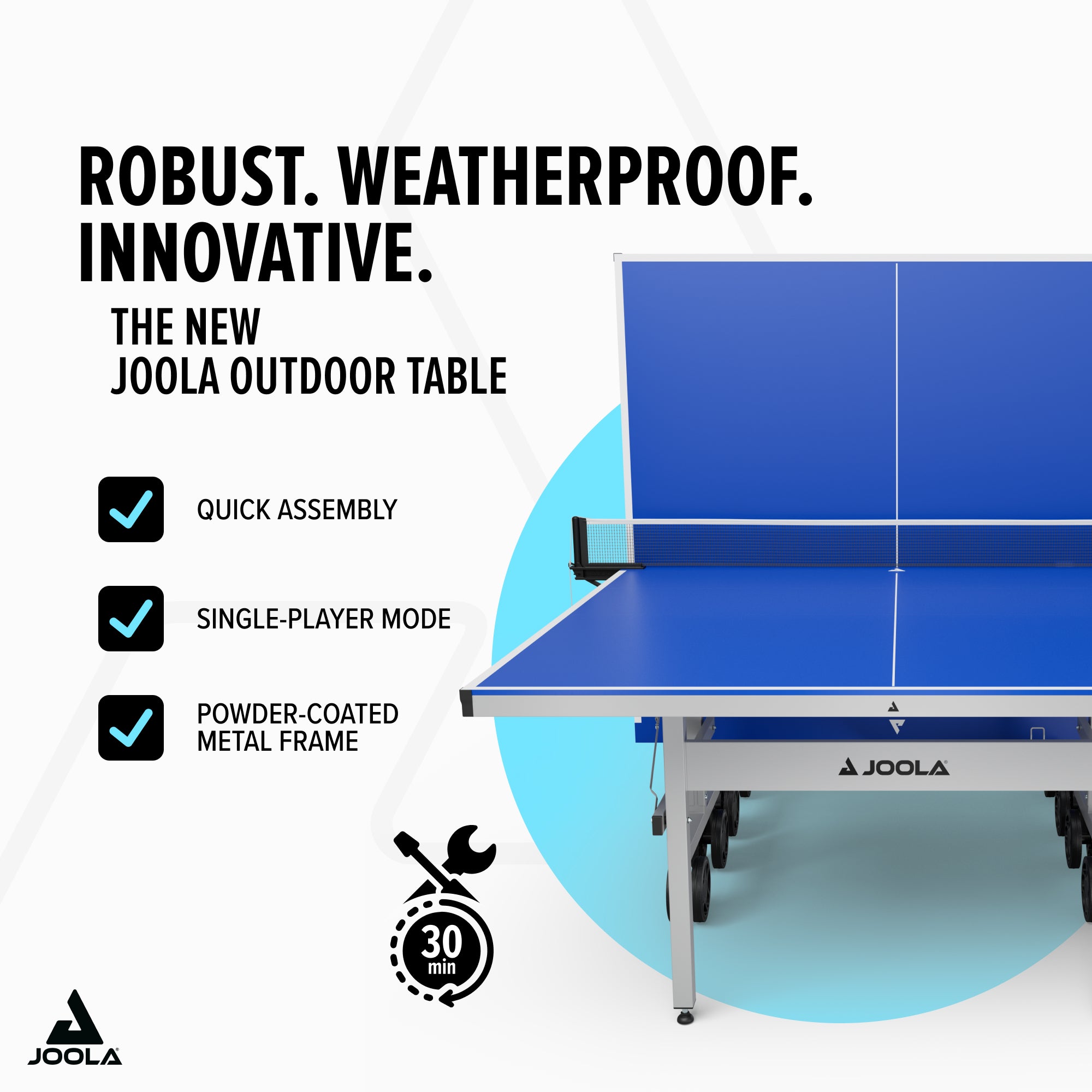 JOOLA J500X Outdoor Table Tennis Table – Weatherproof & Mobile
