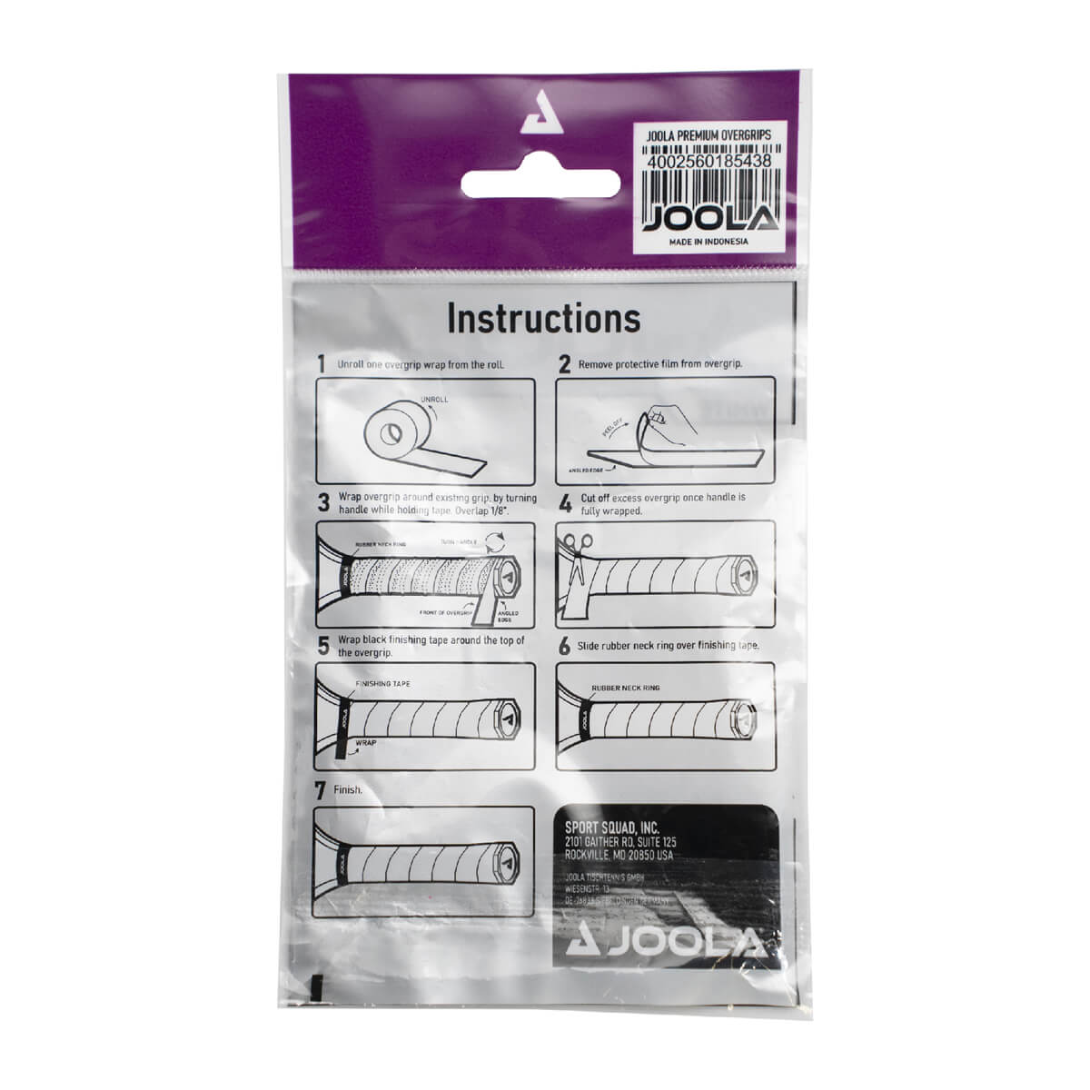 JOOLA Premium Pickleball Schläger Overgrip (4er Pack) - Detailaufnahme des Griffbereichs für bessere Kontrolle.