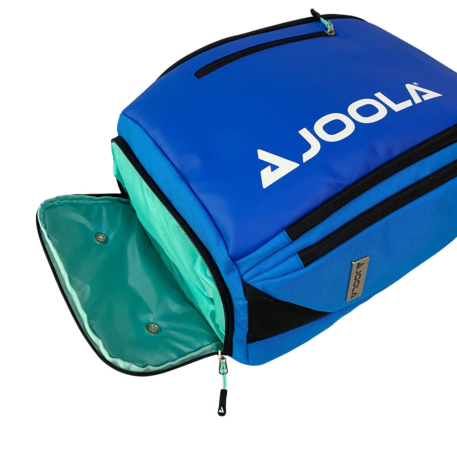 Vorderansicht des JOOLA RUCKSACK VISION II, hebt das elegante Erscheinungsbild hervor.